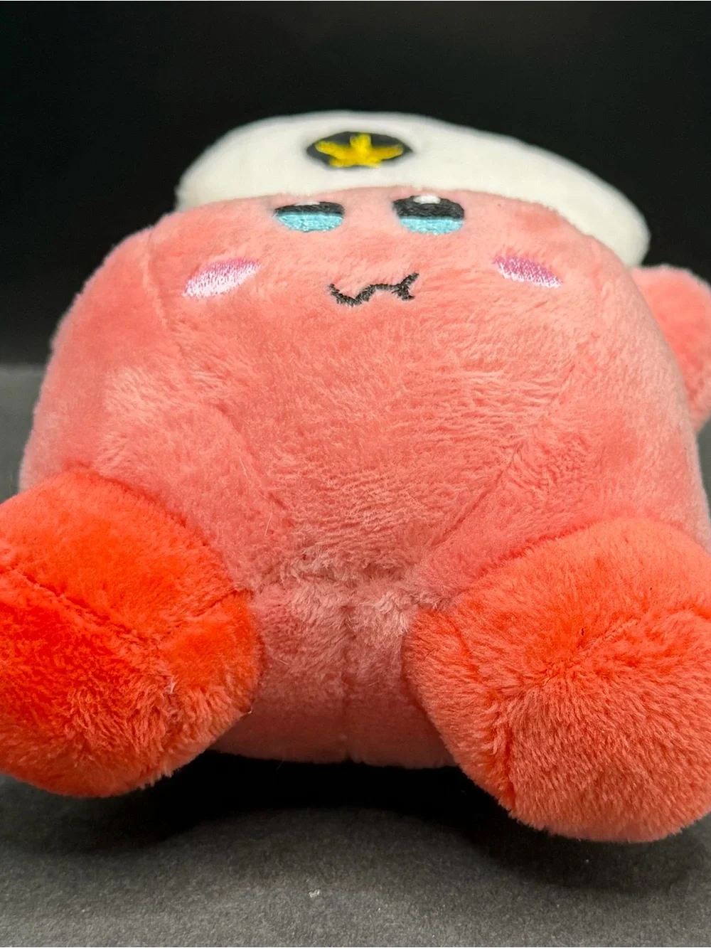 kirby white hat smile